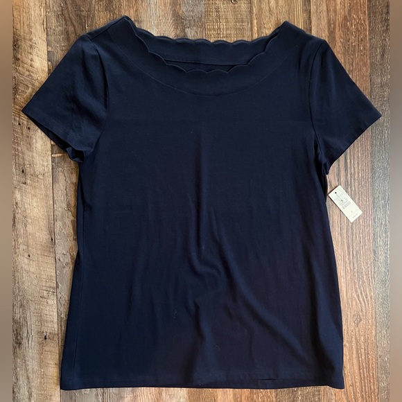 Talbots Navy Short Sleeve Tee - Picture 8 of 8